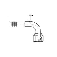 Conector 90° Hembra O'Ring C/Valvula de Servicio